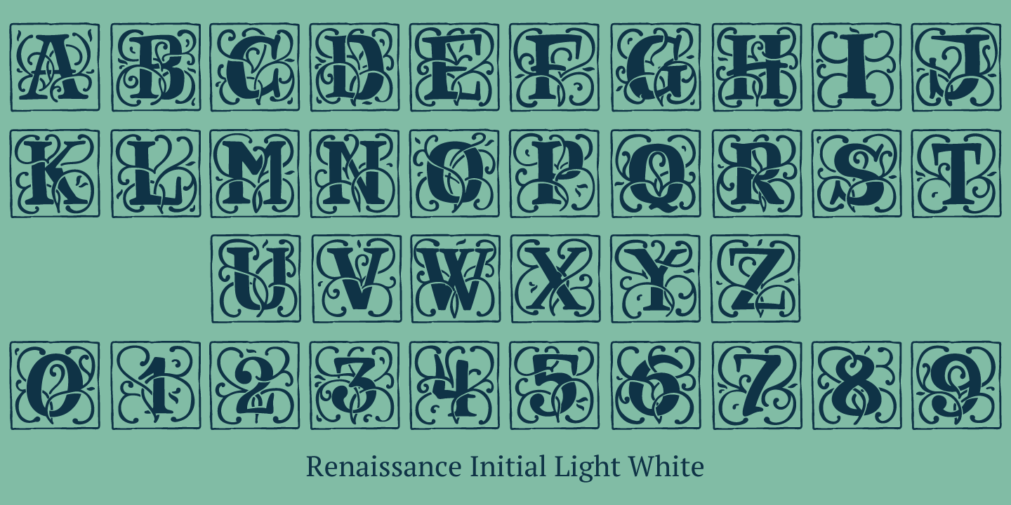 Пример шрифта Renaissance Initial Dots Black